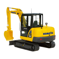 Excavatrice sur chenilles Komatsu PC56-7 d'occasion, poids opérationnel 5300 kg, capacité de la benne, moteur, pompe et boîte de vitesses testés et inspectés