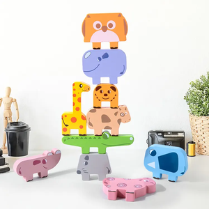 Giochi di Equilibrio con Animali per la Coordinazione Occhio-Mano e l'Educazione Precoce, Blocchi di Costruzione in Legno per Impilare e Costruire Edifici Alti - Product Image 6