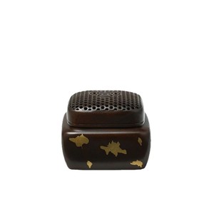 Quemador de incienso de cobre puro hecho a mano, bronce dorado, pequeño y cuadrado con orificios para ceremonia del té en interiores, uso budista, origen Dehua - Product Image 5