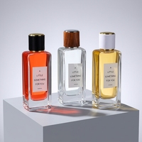 Flacon pulvérisateur de parfum en verre rectangulaire givré de luxe transparent, vide, personnalisé, 30 ml, 50 ml, 100 ml, pour emballage d'huile parfumée