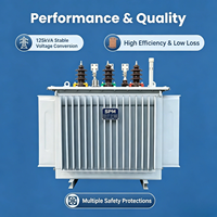 Transformateur de distribution triphasé immergé dans l'huile de 125 kVA |   60Hz ANSI/IEEE |   Transformateur monté sur socle pour sous-station industrielle américaine