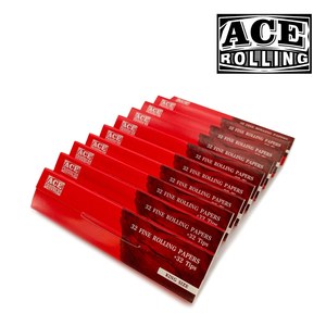 กระดาษมวนบุหรี่ OEM ACE Red Pack ขนาดคิงไซส์ แบบสมุด 32 แผ่น พร้อมทิปส์สำหรับมวนยาสูบ กระดาษมวนบุหรี่แบบกำหนดเอง - Product Image 5