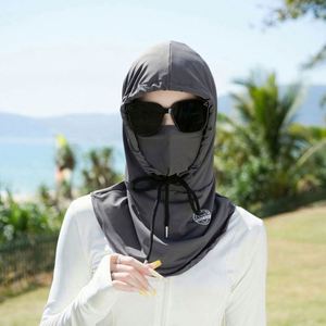 Masque de protection solaire intégral pour le visage et le cou, style broderie 3D et impression numérique, 100 % polyester, unisexe, cagoule, vente en gros pour l'été - Product Image 3