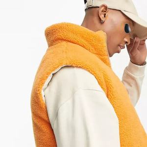 Vestes en polaire sherpa réversibles à fermeture éclair orange et blanche de haute qualité, vestes matelassées courtes, vestes matelassées personnalisées OEM - Product Image 2