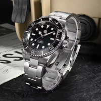 Montre mécanique automatique lumineuse pour homme, en titane, avec logo personnalisé, verre saphir, étanche 20 ATM, soupape d'évacuation d'hélium, vente en gros