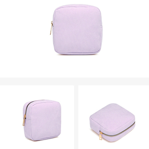 Qetesh <span class=keywords><strong>petit</strong></span> velours côtelé maquillage sac cosmétique personnalisation doux Simple Portable pratique Mini serviette hygiénique pochette de rangement sac - Product Image 4