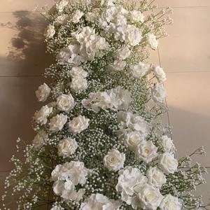 Décorations de <span class=keywords><strong>mariage</strong></span>, fleurs artificielles, arche de présentation pour vitrine, support en fer, toile de fond, rangée de fleurs suspendues Gypsophile, modèle 53 Décor - Product Image 4