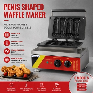 Gaufrier <span class=keywords><strong>Électrique</strong></span> Commercial Mini Pénis, Machine à Crêpes à Grille Carrée à Vendre - Product Image 3