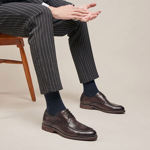 Chaussures de ville de luxe pour homme Welt Blake à bout carré, en cuir patiné, à lacets, taille 46, légères, respirantes et antidérapantes - Product Image 2