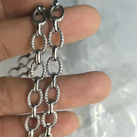 Chaîne en acier inoxydable poli torsadée à maillons ovales Rolo, résistante au ternissement et à l'eau, pour pendentifs et superposition de bijoux DIY