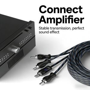 Wholesale Universal <b>Car</b> <b>Amplifier</b> Audio Super Soft Matte PVC 2RCA Twisted Pair Cable - Product Image 4
