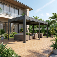 Pergola motorisée électrique intelligente Youya Louvre pour piscine extérieure, en aluminium, imperméable et avec revêtement en poudre