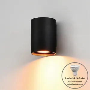 Hoe Heldere Hete Verkoop Zwarte Goud Aluminium Lamp Decoratie Indoor Moderne Indoor Nachtkastje Gu10 Lichtpunt Led Wall Lampen