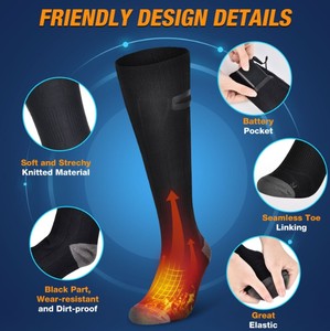 <strong>Leg</strong> <strong>Warmer</strong> Rechargeable Heated <strong>Socks</strong> Safety 3.7V 2200mAh Battery Powered Cold Weather Heat <strong>Socks</strong> for Men Women - Product Image 2