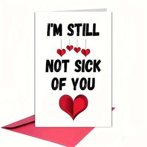 Carte de vœux personnalisée pour la Saint-Valentin avec des vœux d'amour romantiques et humoristiques, logo personnalisé, papier offset, estampage à chaud - Product Image 4