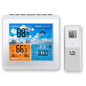 Stazione <span class=keywords><strong>Meteo</strong></span> Wireless per Temperatura e Umidità Domestica con Display Digitale LED Interno/Esterno e Sveglia RCC - Product Image 2