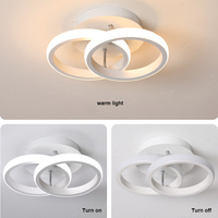 Luminaire Plafonnier Moderne LED Cercles Encastré pour Chambre, Couloir, Hall d'Entrée, Plafonnier Lustre 2 Anneaux 18W
