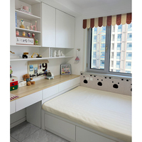 Lit Tatami sur mesure OEM/ODM avec bureau intégré et armoires murales, mobilier moderne pour chambre d'enfant avec service de personnalisation complet