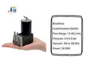 Pompe à piston à moteur sans balais haute pression compacte 12V 24V 15-40L/min <span class=keywords><strong>650kpa</strong></span> sans huile Micro pompe à air OEM pour la robotique - Product Image 2
