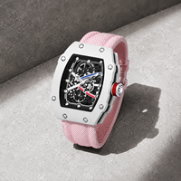 Nuevo Reloj de Cuarzo Luminoso Impermeable de Moda para Mujer con Forma de Barril, Correa de Nylon, Esfera con Agujas, 47mm 9mm, Cierre de Hebilla Integrado