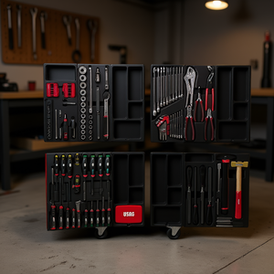 Caja de herramientas Usag con juego de herramientas profesionales de 516 piezas, organizador de almacenamiento con ruedas para taller y garaje. - Product Image 2