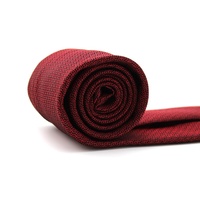 Cravate personnalisée élégante à pois géométriques de Chine vente en gros de vin rouge noir 100% soie Jacquard tissée Cravates rouges en soie pour hommes