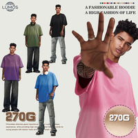 T-shirts vierges 100 % coton en gros pour hommes, personnalisables avec impression graphique, effet délavé à l'acide