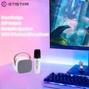 ETISTAR ODM 30K <span class=keywords><strong>Mini</strong></span> Altavoz Portátil para Karaoke 5.3 con Iluminación LED RGB, Micrófono Inalámbrico y Batería de 1000-2000mAh - Product Image 4
