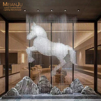 Lustre LED en Sculpture 3D Moderne de Luxe Personnalisé - Verre Soufflé à la Main, Design de Dragon en Cristal, Ampoule E12, Éclairage pour Hall d'Hôtel, Villa