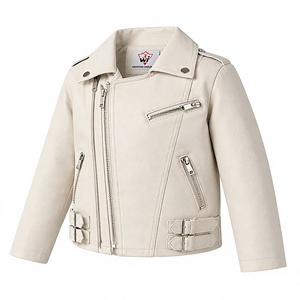 Unisex White PU Leather <b>Biker</b> <b>Jacket</b> Asymmetric Zip Lapel Collar Side Buckle Fashion Outerwear for Casual Streetwear - Product Image 4