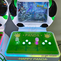 Bornes d'arcade multi-jeux Happy Panda 3-en-1 : Course de chevaux, Tir, Pêche, à monnayeur