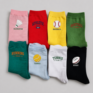Chaussettes de sport personnalisées avec logo brodé, confortables et amples, pour le <span class=keywords><strong>badminton</strong></span>, la course à pied, pour femmes et hommes, 100% coton, chaussettes de sport, chaussettes d'école avec logo - Product Image 3