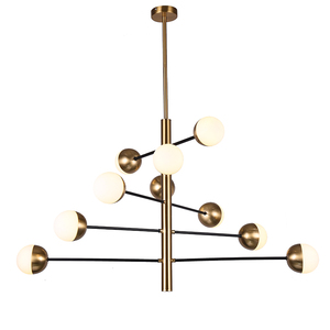 Lampes suspendues fantaisie pour plafond, forme de <span class=keywords><strong>boule</strong></span>, verre, fer, grand luminaire suspendu, <span class=keywords><strong>lustre</strong></span> en cristal - Product Image 1