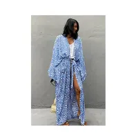 Robe de plage imprimé léopard pour femmes, Kimono, Long, cover-ups, tunique de plage, nouveau Design, été,