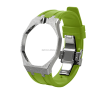 Caja de reloj de acero inoxidable con acabado granulado esmerilado y correa de caucho compatible con el reloj de bolsillo S-watch X Royal Pop