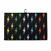 Serviette de golf premium 60x40cm en microfibre gaufrée 380GSM, pliable en trois, avec crochet robuste pour sac de golf