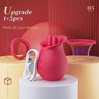 3-in-1 Rosen-Vibrator für Erwachsene mit 10 Funktionen zum Lecken, Saugen und Vibrieren für Frauen