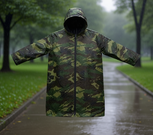 Impermeable con Capucha de Camuflaje 113x70cm, Protección Contra la Lluvia, Uso en Exteriores para Adultos - Product Image 2