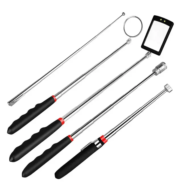 Strong Magnetic Telescoping Pick-up Tool Kit, 360 Swivel Inspection Mirror, Flexible Flashlight Magnet Pick Up Tool