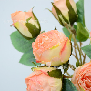 Rosa Artificial con Copos de Nieve de Dongchen Crafts, Ramo Pequeño de 7 Cabezas, Decoración para Bodas y Hogar - Product Image 2