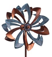 Tourniquet à vent cinétique à fleurs multicouleurs à double couche, sublimation artistique, pour la décoration extérieure de jardin, pelouse et cour