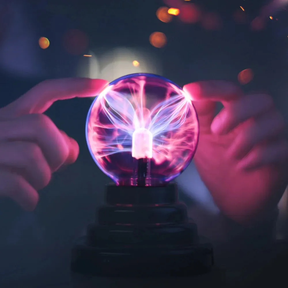 Lampu Plasma malam ajaib baru 3 inci bola Plasma bertenaga baterai USB sensitif sentuhan untuk hadiah dekorasi