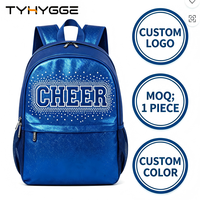 Sac à dos de cheerleading personnalisé pour femmes, couleur d'équipe, paillettes, 1 pièce MOQ, sac scolaire, sac à dos de jour