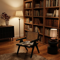 Fauteuil de salle à manger en bois massif de style mid-century avec revêtement en tissu pour hôtels et restaurants, fabriqué en Chine