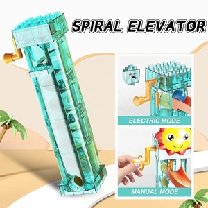 330 Parça Bilyalı Labirent Macera Kaydırağı Yapım Blokları Seti DIY Bilyalı Labirent Yarış Pisti Yuvarlanma Topu Tuğlaları Yapım Oyuncağı Asansörlü - Product Image 4
