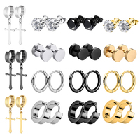 Agent de dropshipping 2026 Mode Beauté Unique Ensemble de boucles d'oreilles créoles givrées en acier inoxydable pour femmes