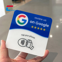 Plaque acrylique NFC personnalisée pour avis Google, 1 mm, étanche, NTAG213, avec adhésif pour le marketing des entreprises