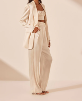 Ensemble de costumes pour femmes en soie/coton à manches longues, classiques, décontractés et formels, OEM