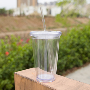 Bicchiere in Plastica Senza BPA da 500ml, Tazza Riutilizzabile a Doppia Parete <span class=keywords><strong>per</strong></span> Bubble Tea con Cannuccia, <span class=keywords><strong>per</strong></span> Bambini e Studenti - Product Image 4