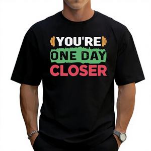 T-shirt imprimé décontracté vintage pour homme, achat en gros, 100 % coton, manches courtes, livraison rapide aux États-Unis, poids du tissu 180g - Product Image 1